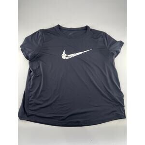 Nike One Shirt Womens L Black Dri Fit Short Sleeve Active Lounge Athletic Sports